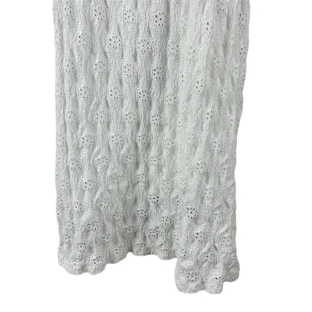 Anthropologie White Maeve‎ Puff Sleeve Eyelet Mini Dress Size S